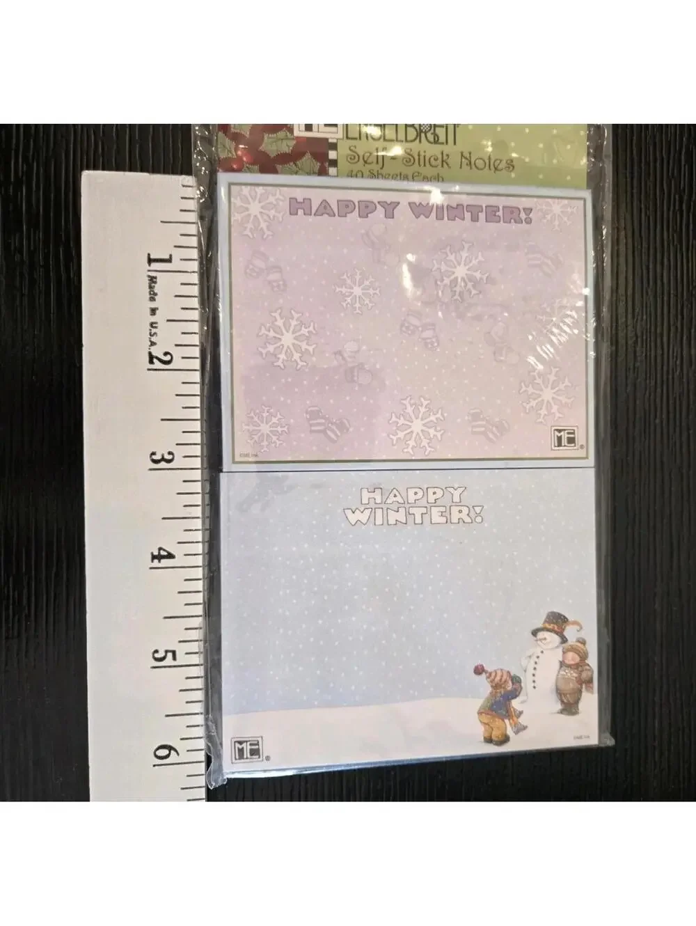Mary Engelbreit Happy Winter Self Stick Notes Set Sealed Snowman Mittens 2 Pack